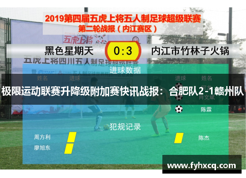 极限运动联赛升降级附加赛快讯战报：合肥队2-1赣州队